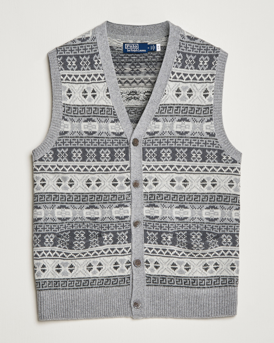 Herre |  | Polo Ralph Lauren | Knitted Fairisle Vest Grey