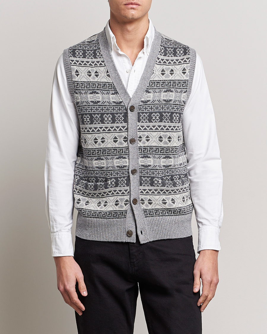 Herre | 60% salg | Polo Ralph Lauren | Knitted Fairisle Vest Grey