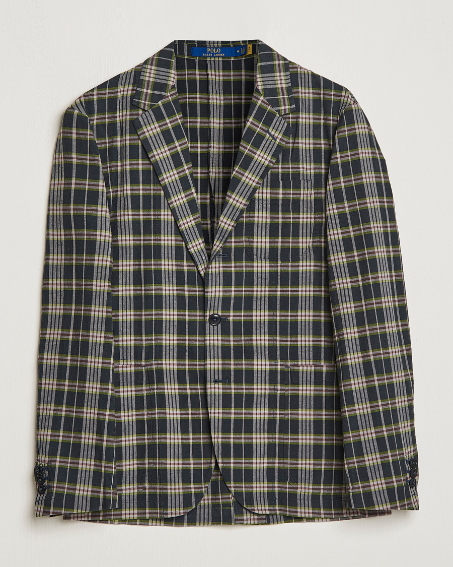Herre |  | Polo Ralph Lauren | Cotton Madras Checked Blazer Navy/Olive/Burgundy
