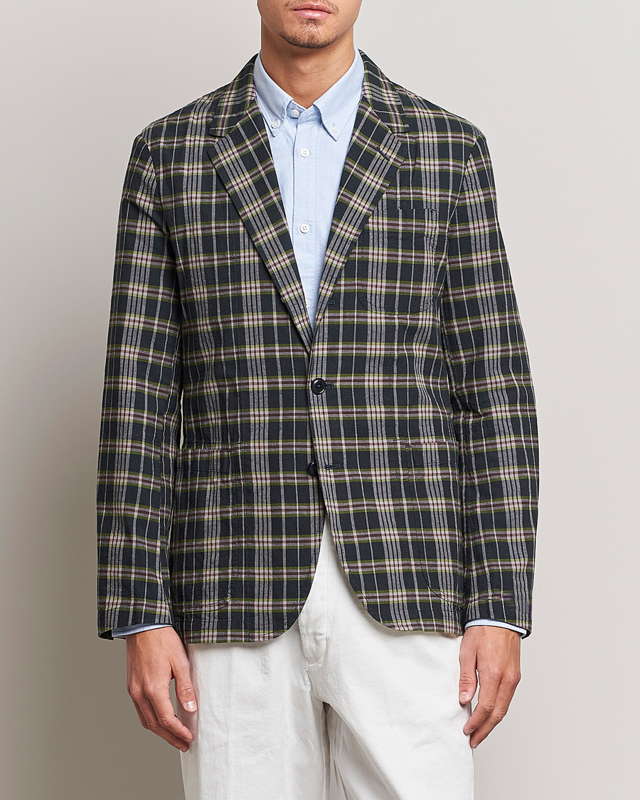 Herre | Dressjakker | Polo Ralph Lauren | Cotton Madras Checked Blazer Navy/Olive/Burgundy