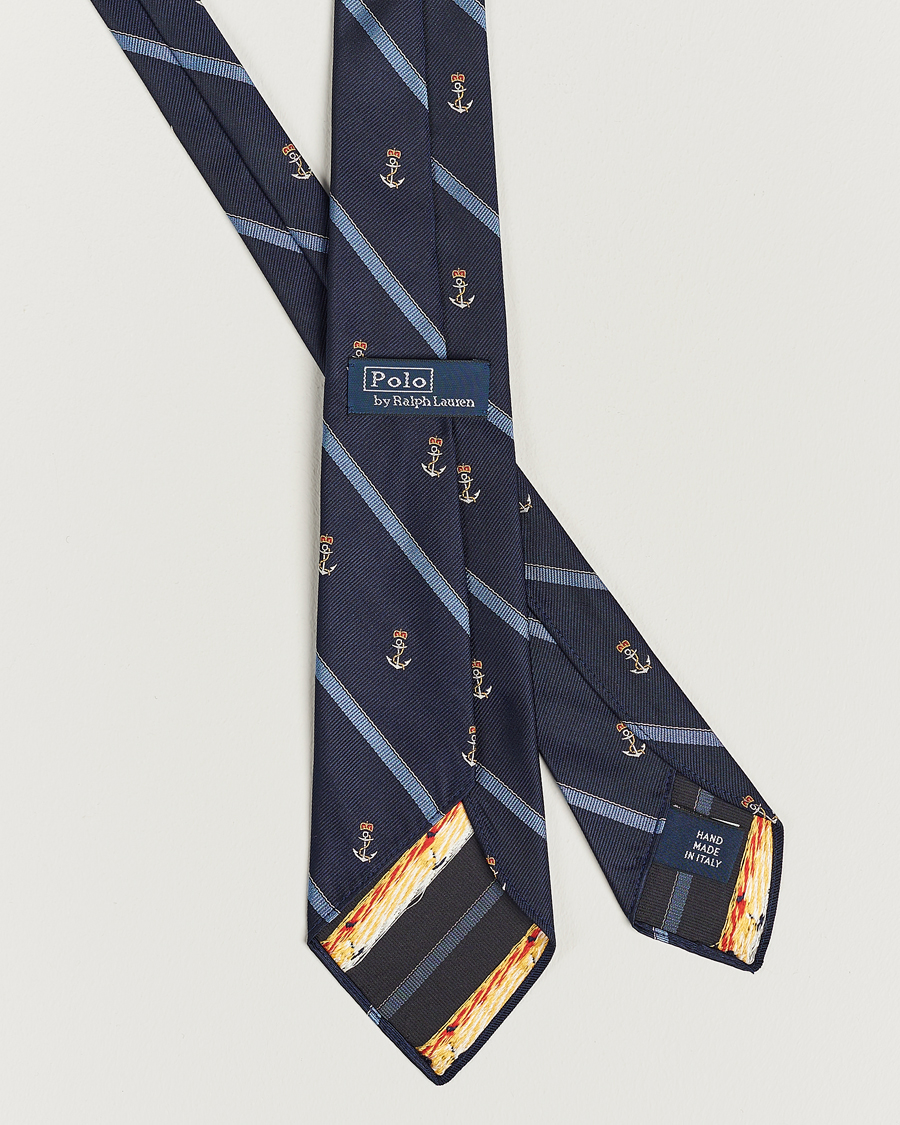 Herre | Polo Ralph Lauren Vintage Striped Anchor Tie Navy/Blue | Polo Ralph Lauren | Vintage Striped Anchor Tie Navy/Blue