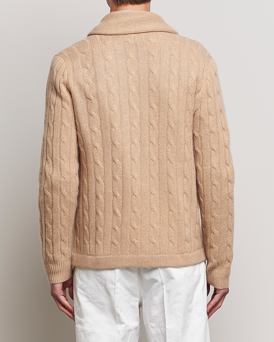 Herre | Gensere | Polo Ralph Lauren | Cashmere Cable Shawl Collar Cardigan Camel Melange