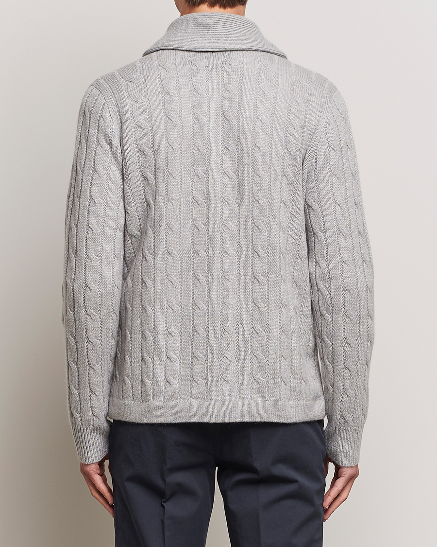 Herre | Gensere | Polo Ralph Lauren | Cashmere Cable Shawl Collar Cardigan Grey Heather