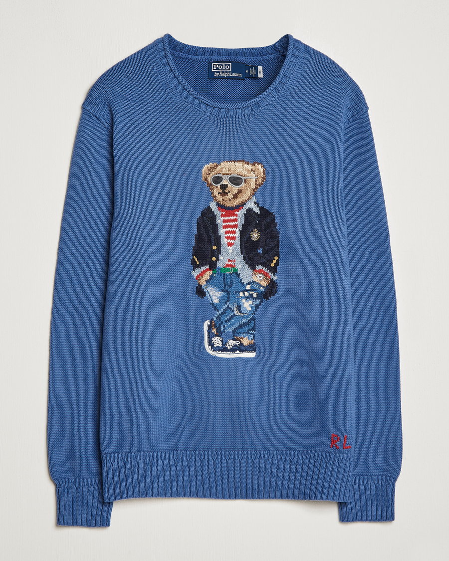 Herre | Gensere | Polo Ralph Lauren | Cotton Knitted Bear Sweater Blue Haven