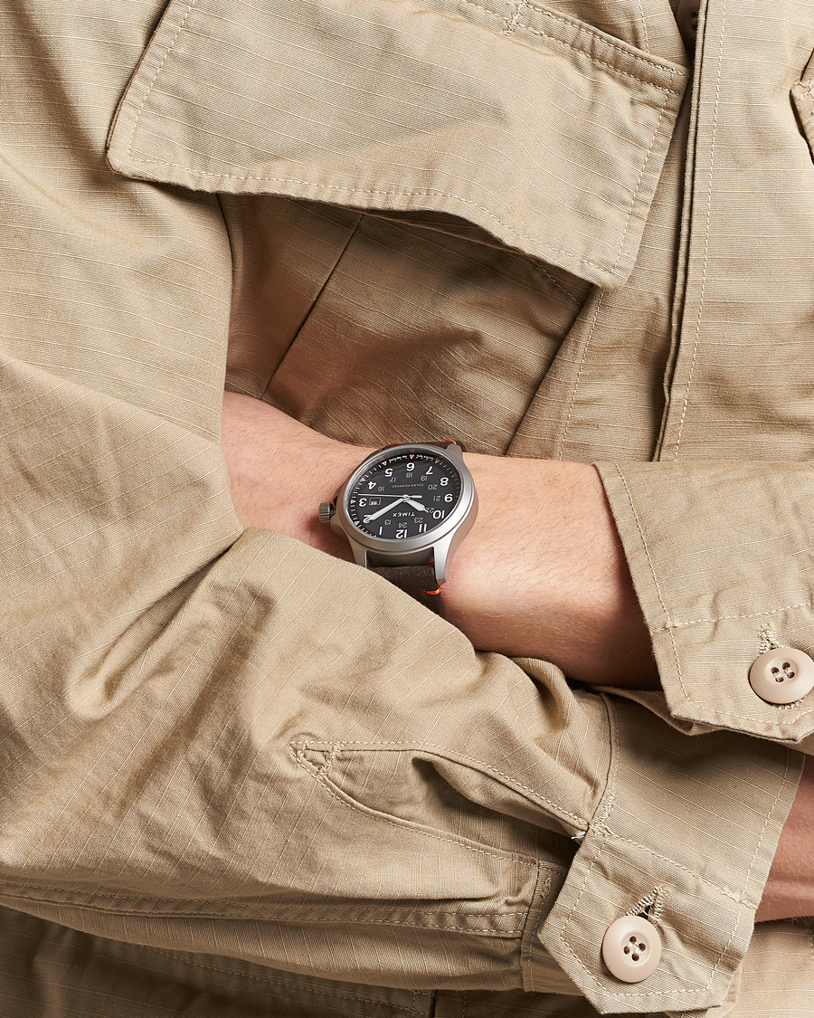 Herre | Klokker | Timex | Field Post Solar Watch 41mm Textured Black Dial