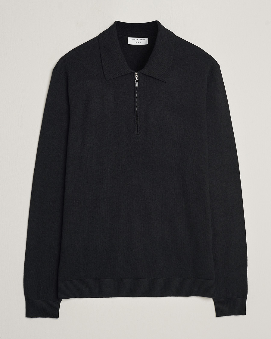 Herre | Gensere | Tiger of Sweden | Orbit Half Zip Merino Black