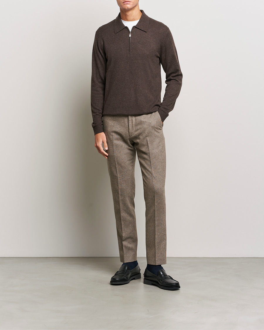 Herre | Gensere | Tiger of Sweden | Orbit Half Zip Merino Coffee