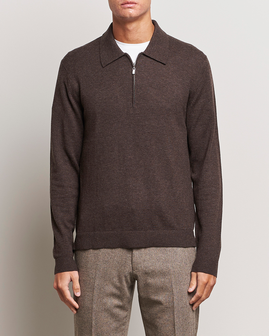 Herre |  | Tiger of Sweden | Orbit Half Zip Merino Coffee