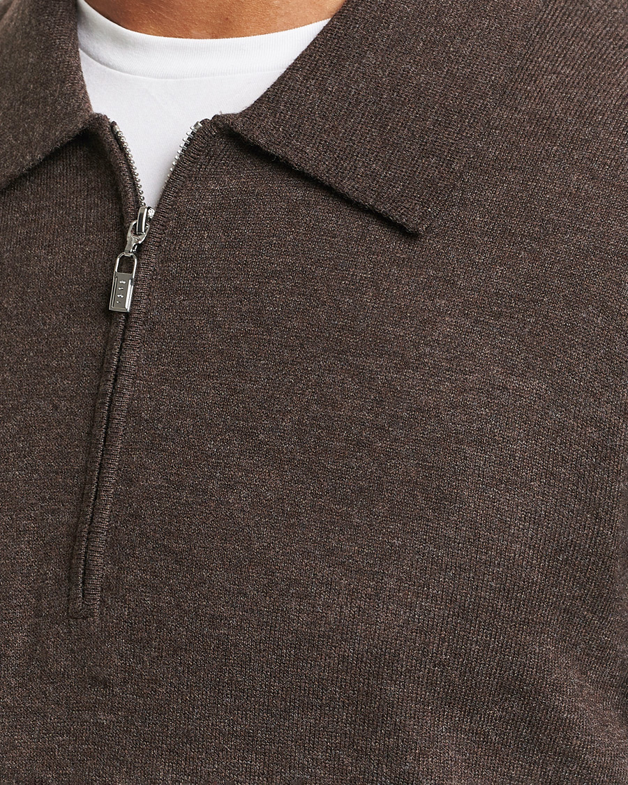 Herre | Gensere | Tiger of Sweden | Orbit Half Zip Merino Coffee