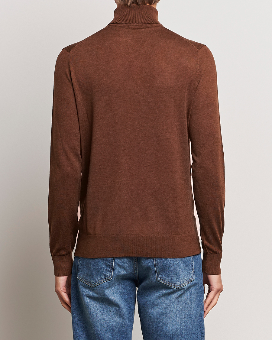 Herre | Gensere | Tiger of Sweden | Nevile Extra Fine Merino Polo Golden Copper