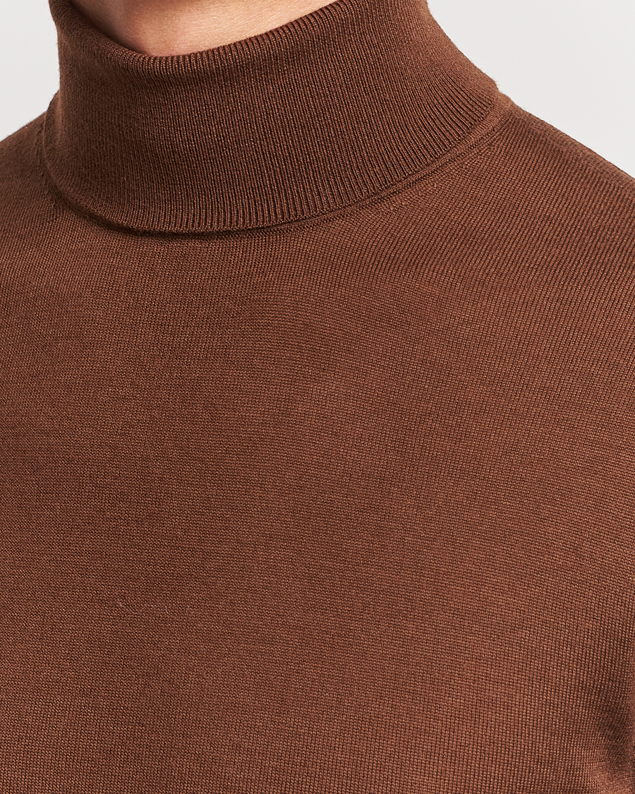 Herre | Gensere | Tiger of Sweden | Nevile Extra Fine Merino Polo Golden Copper