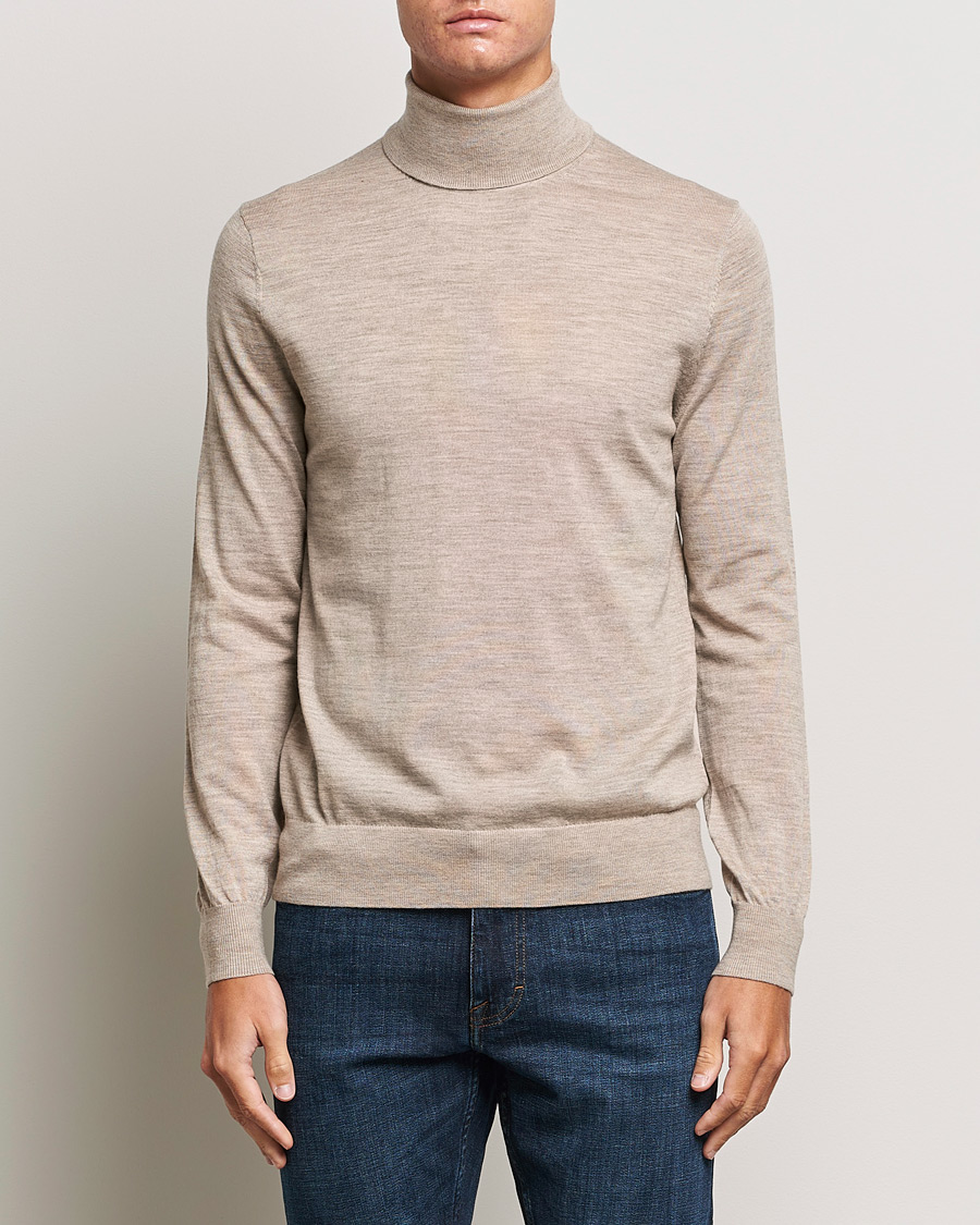 Herre | Pologensere | Tiger of Sweden | Nevile Extra Fine Merino Polo Beige Melange