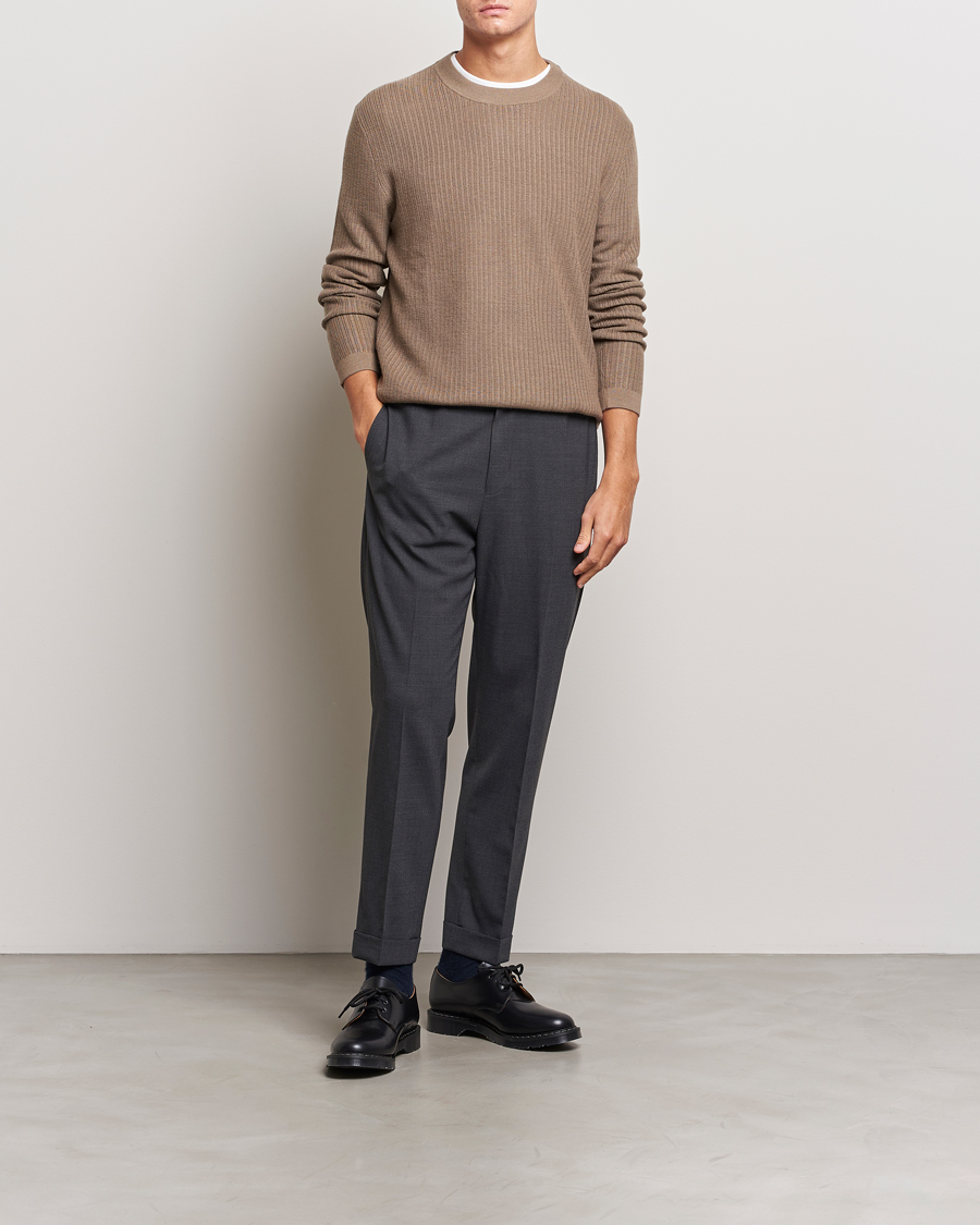 Herre | Gensere | Tiger of Sweden | Elssler Merino Pullover Olive Grey