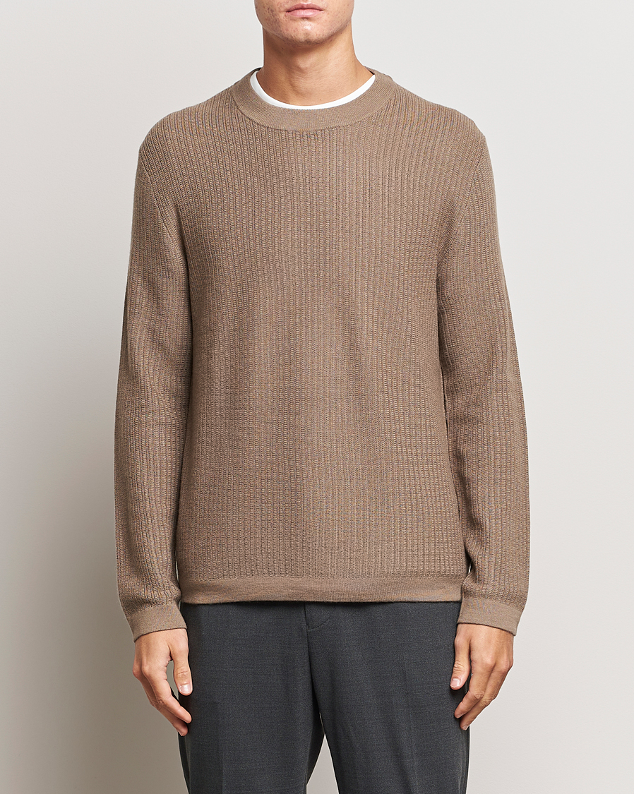Herre | Gensere | Tiger of Sweden | Elssler Merino Pullover Olive Grey