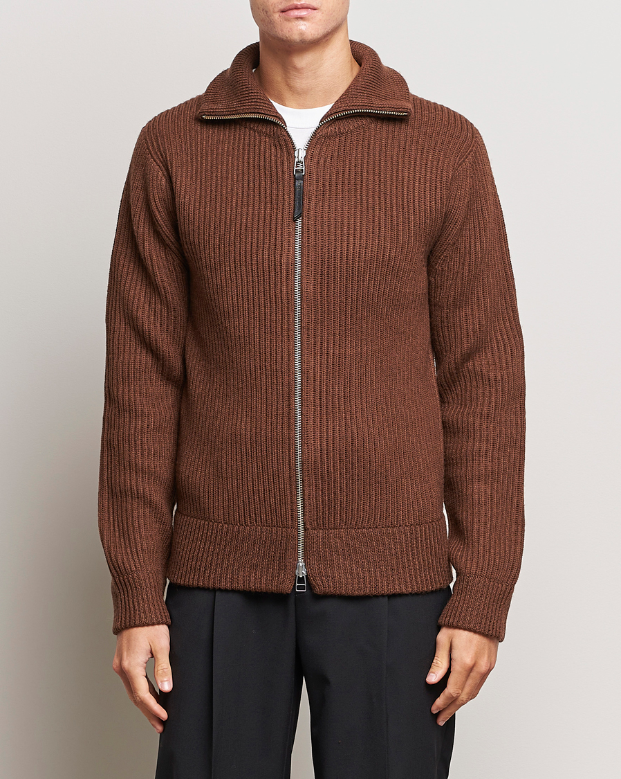 Herre | Gensere | Tiger of Sweden | Nyman Full Zip Golden Brown