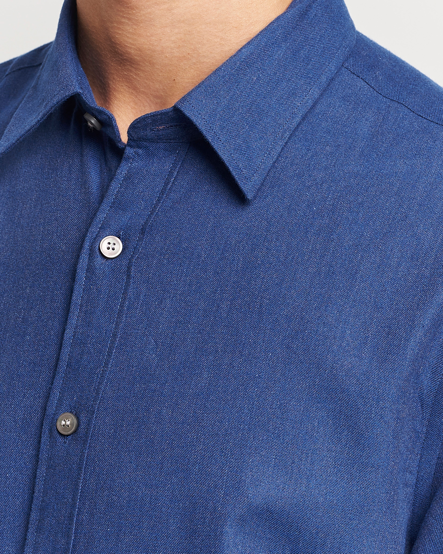 Herre | Skjorter | Tiger of Sweden | Benjamin Flannel Shirt Blue Melange