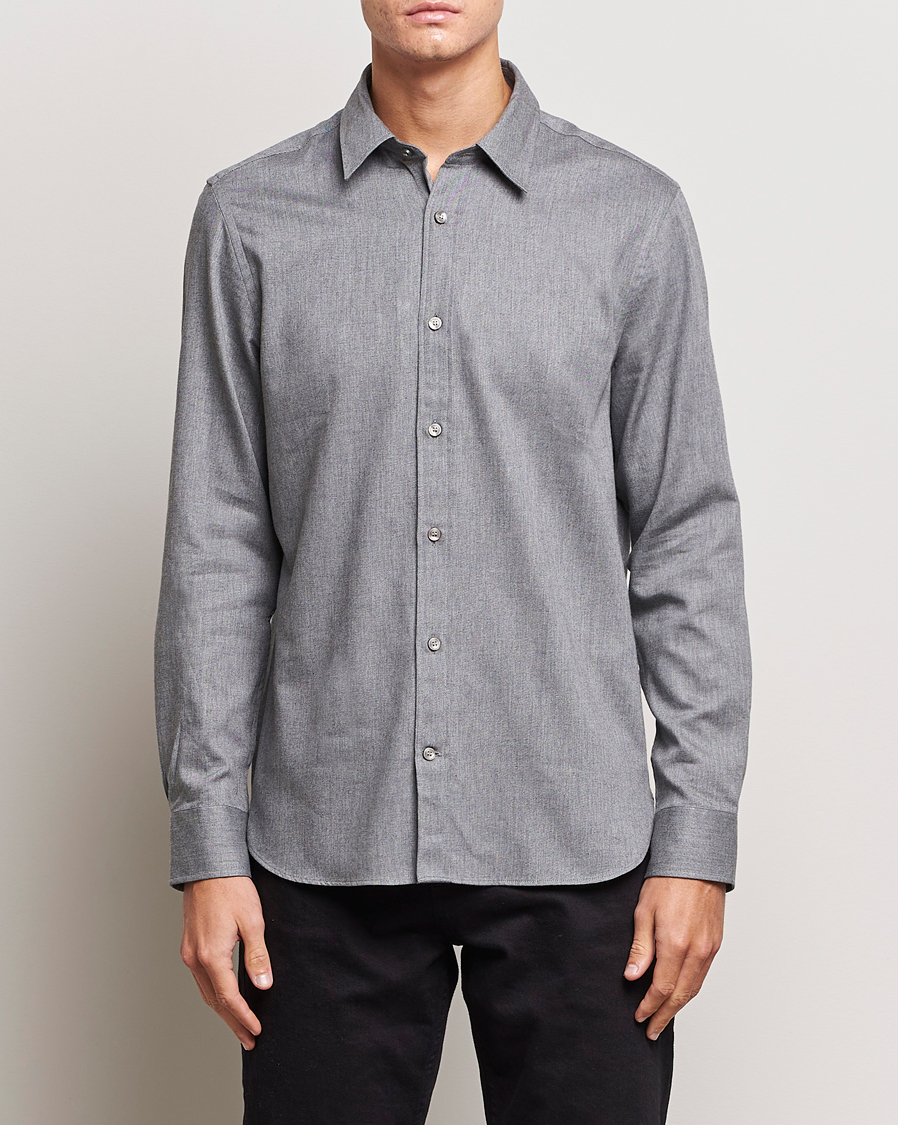 Herre |  | Tiger of Sweden | Benjamin Flannel Shirt  Grey Melange