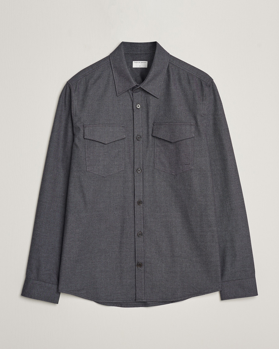 Herre | | Tiger of Sweden | Arnou Cotton Pocket Shirt Grey