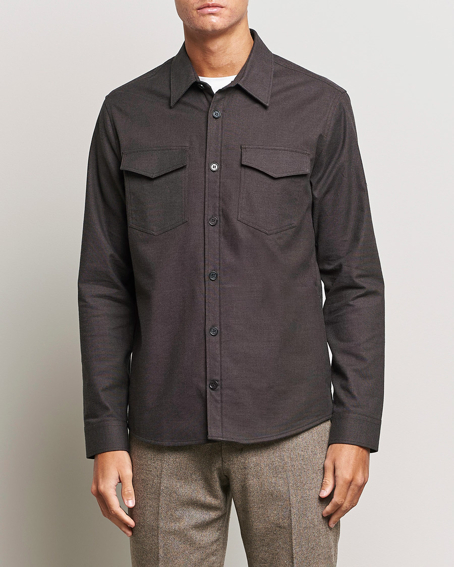 Herre | | Tiger of Sweden | Arnou Cotton Pocket Shirt Brown