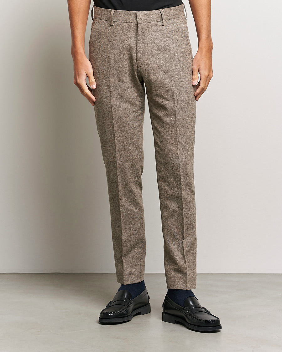 Herre | Dressbukser | Tiger of Sweden | Tenutas Brushed Wool Trousers Burlywood