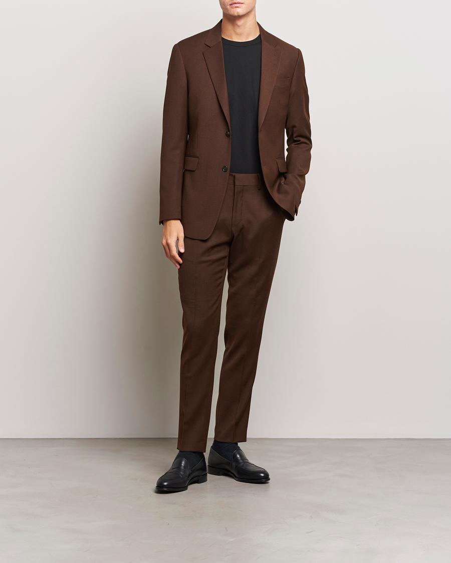 Herre | Dressjakker | Tiger of Sweden | Justinn Travel Structure Blazer Golden Brown