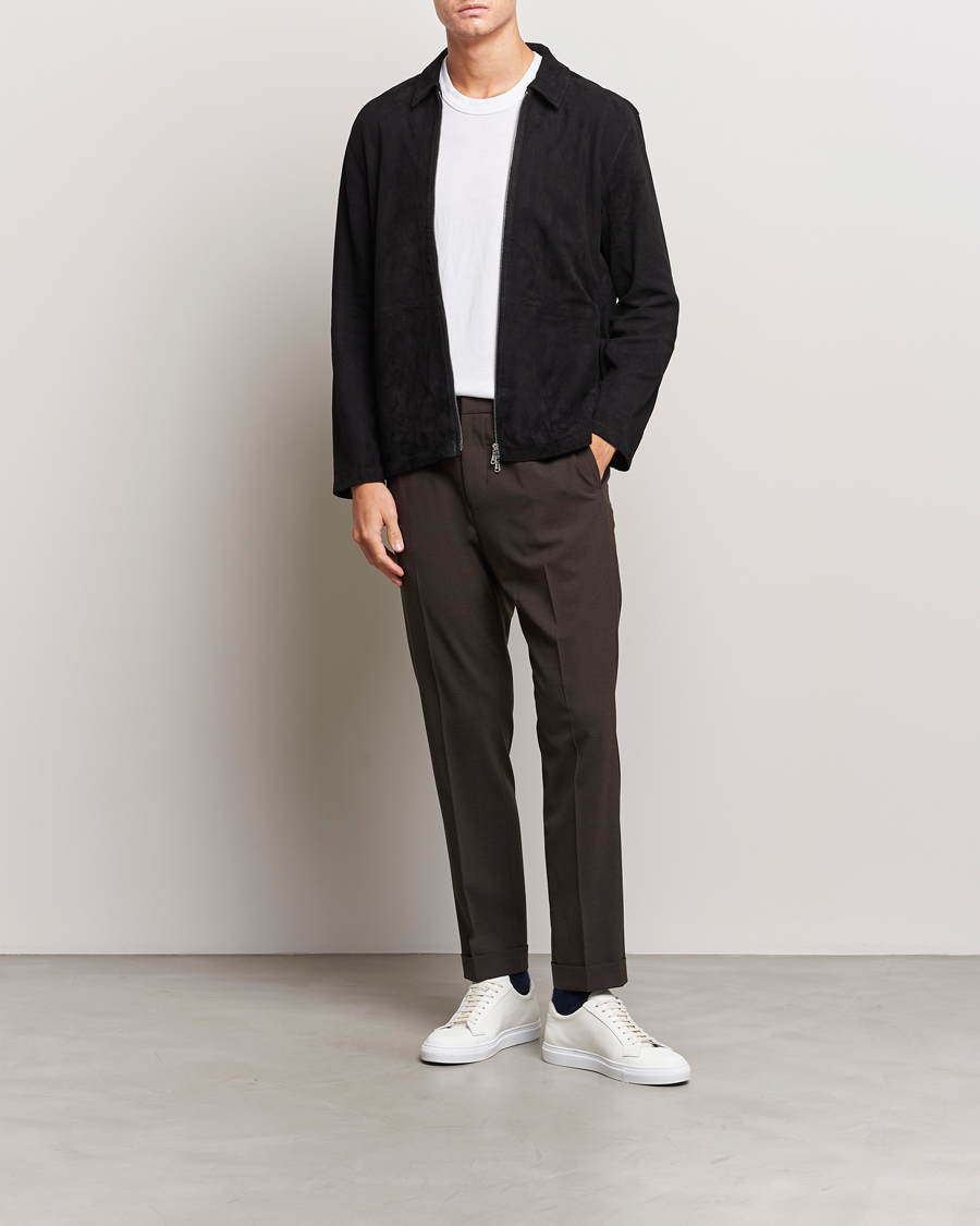 Herre | Bukser | Tiger of Sweden | Taven Drawstring Wool Trousers Coffee