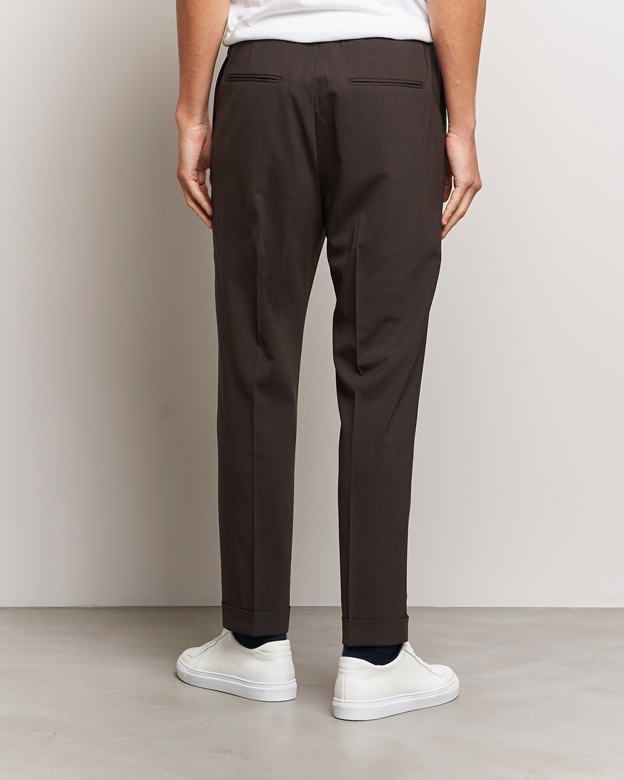 Herre | Bukser | Tiger of Sweden | Taven Drawstring Wool Trousers Coffee
