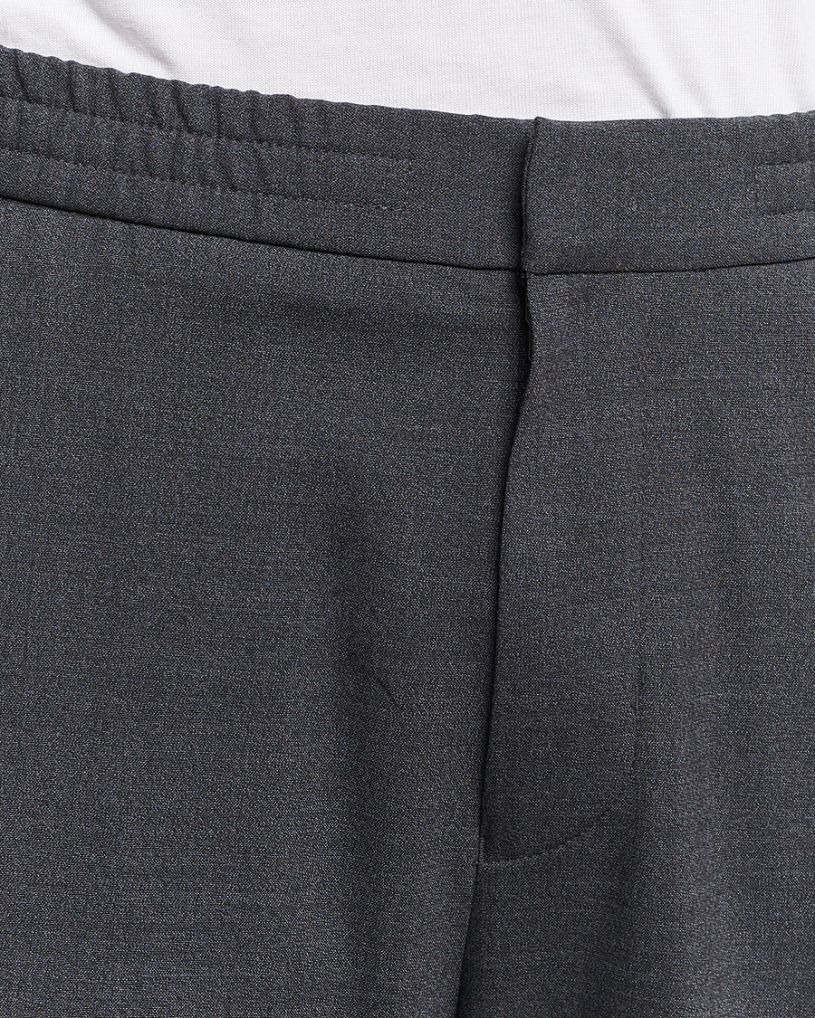 Herre | Bukser | Tiger of Sweden | Taven Drawstring Wool Trousers Dark Grey Melange