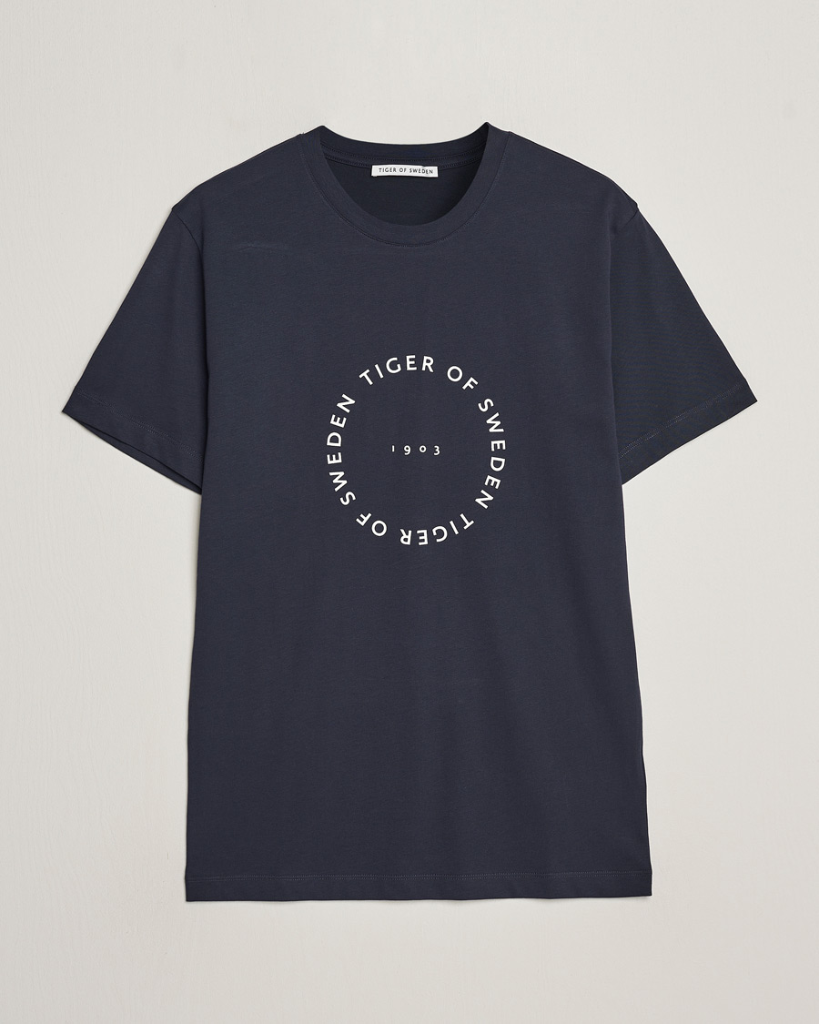 Herre |  | Tiger of Sweden | Dillan Crew Neck Logo T-Shirt Light Ink