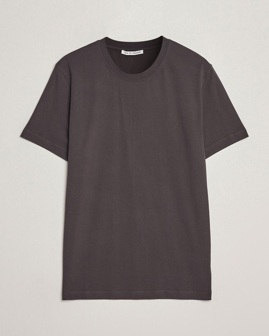 Herre | T-Shirts | Tiger of Sweden | Dillan Crew Neck T-Shirt Coffee
