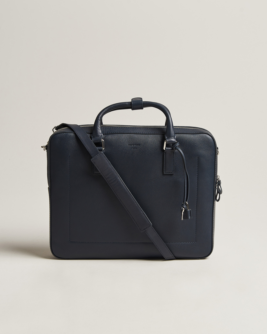 Herre | | Tiger of Sweden | Bowe Leather Briefcase Midnight Blue