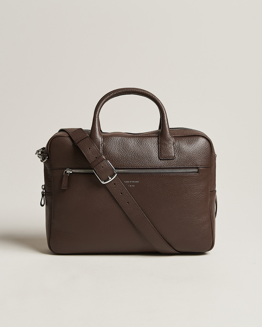 Herre | | Tiger of Sweden | Beckholmen Leather Briefcase Brown