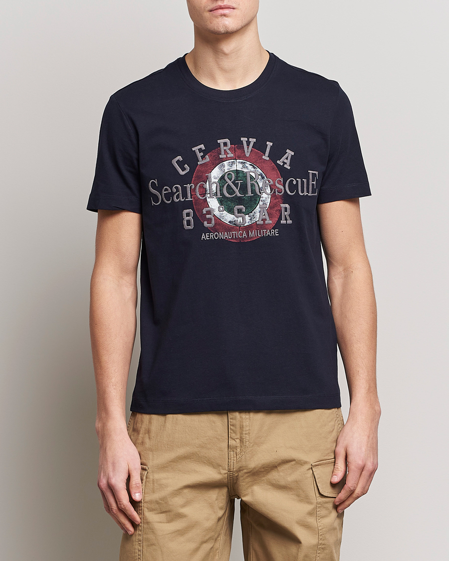 Herre |  | Aeronautica Militare | Cotton T-Shirt Navy