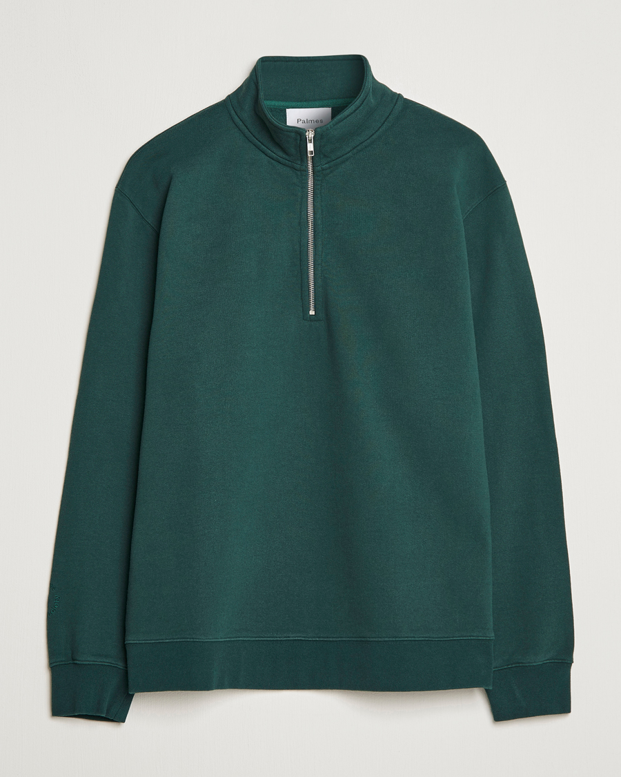 Herre | Gensere | Palmes | Jojo Zip Sweater Dark Green