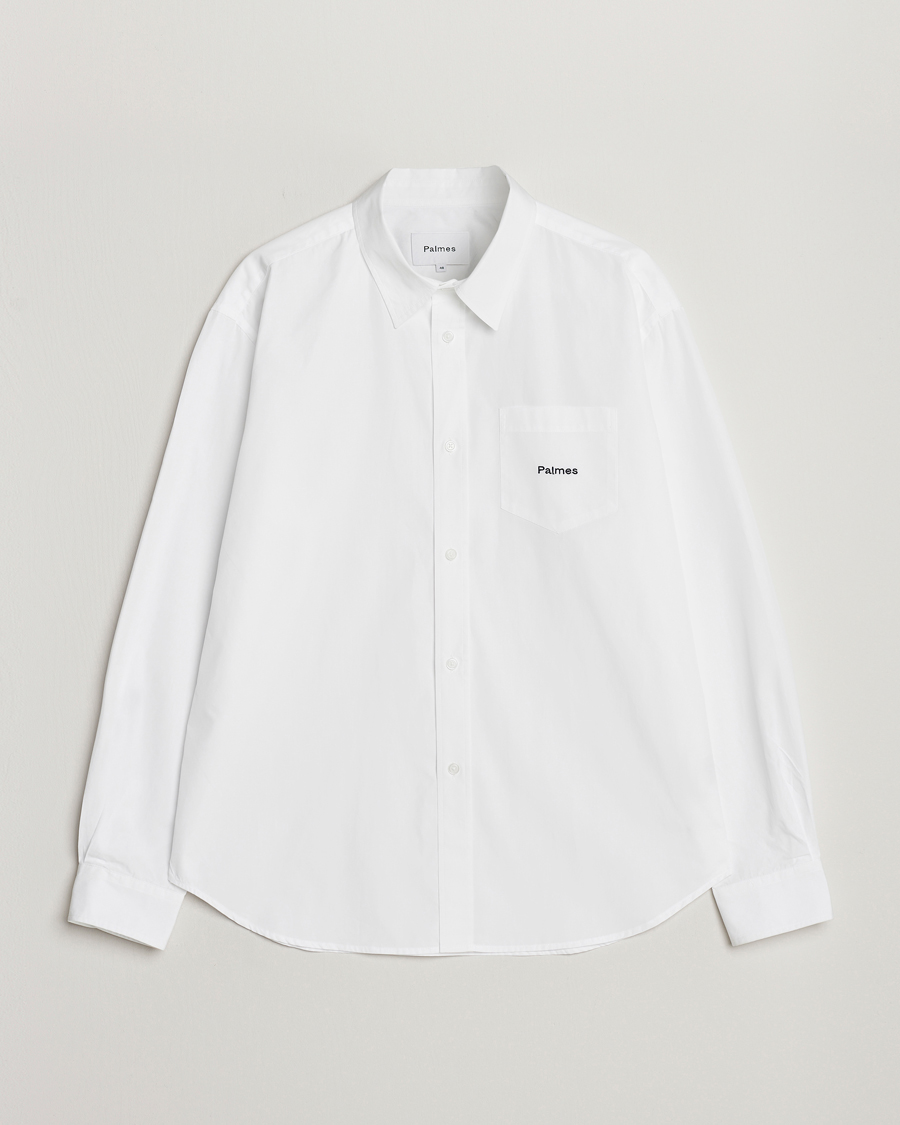 Herre |  | Palmes | Daryl Long Sleeve Poplin Shirt White
