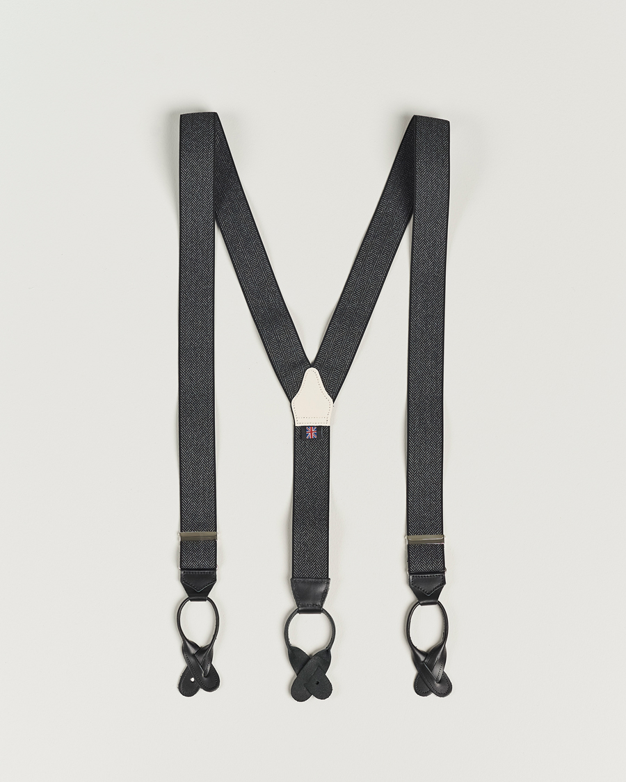 Herre | Bukseseler | Albert Thurston | Elastic Herringbone Braces 35mm Grey