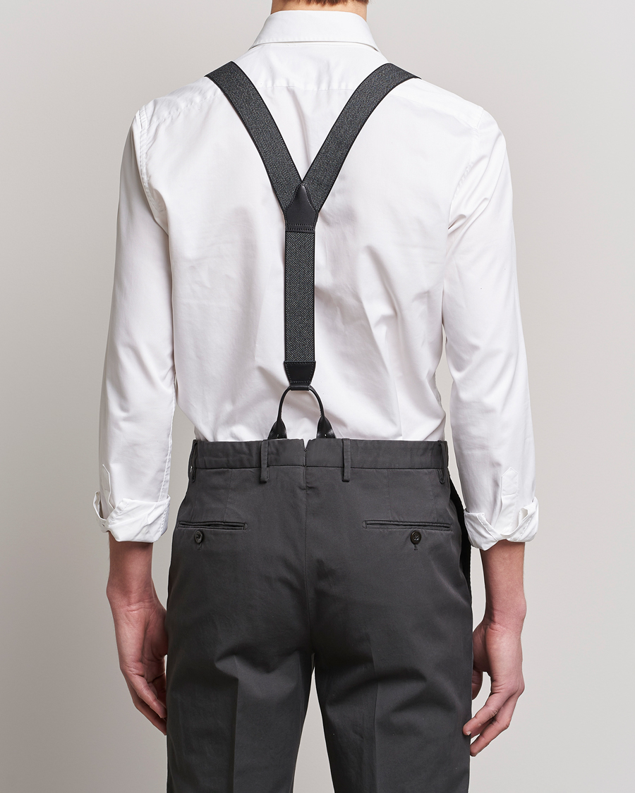 Herre | Bukseseler | Albert Thurston | Elastic Herringbone Braces 35mm Grey