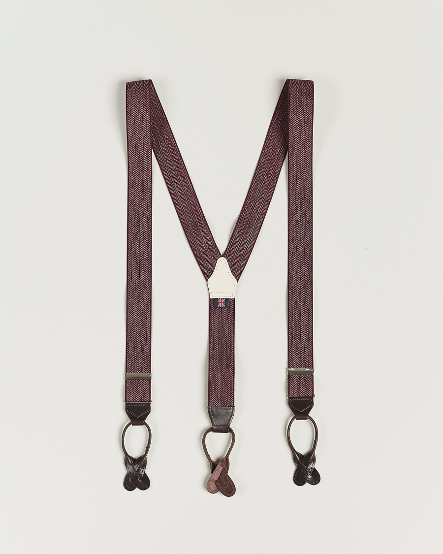 Herre | | Albert Thurston | Elastic Herringbone Braces 35mm Wine