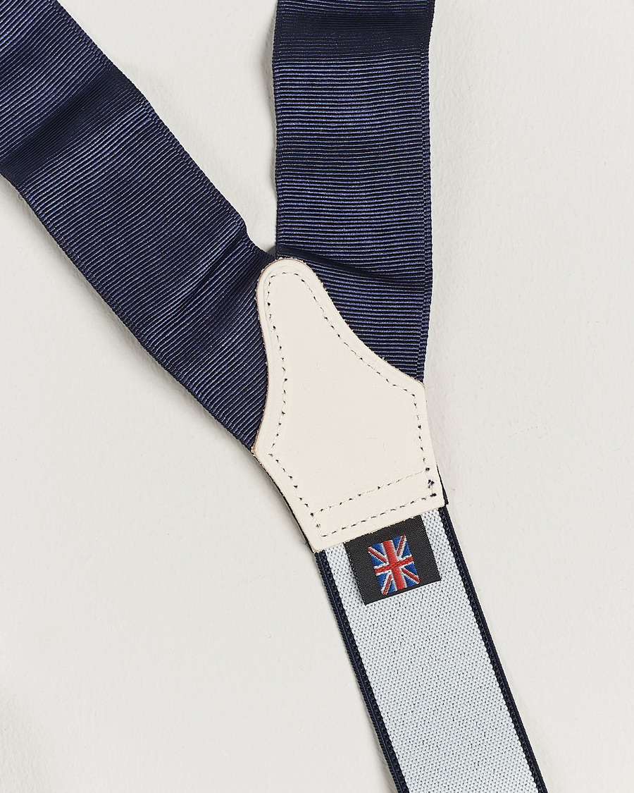 Herre | Albert Thurston Moiré Braces 40mm Navy | Albert Thurston | Moiré Braces 40mm Navy