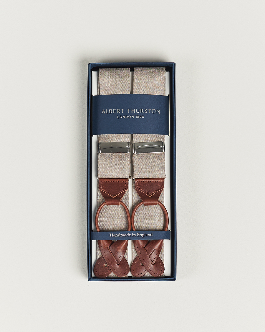 Herre | Bukseseler | Albert Thurston | Linen Braces Beige