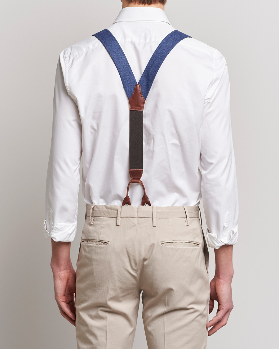 Herre | Albert Thurston Linen Braces Blue | Albert Thurston | Linen Braces Blue