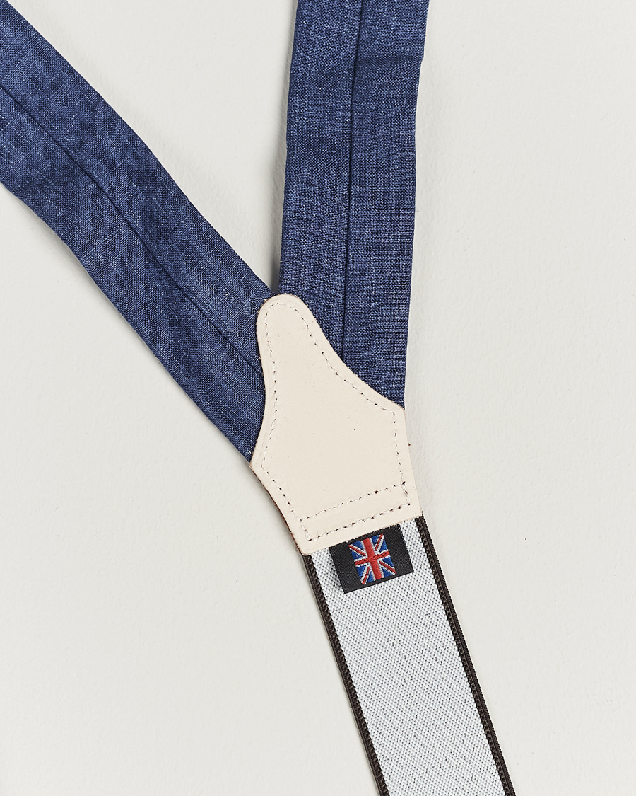 Herre | Albert Thurston Linen Braces Blue | Albert Thurston | Linen Braces Blue