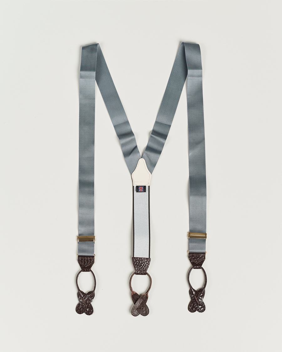 Herre | Bukseseler | Albert Thurston | Elastic Ribbed Rigid Braces 35mm Dove Grey