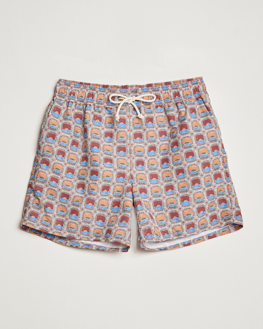Herre | Badeshorts | Ripa Ripa | Printed Swimshorts Red/Blue