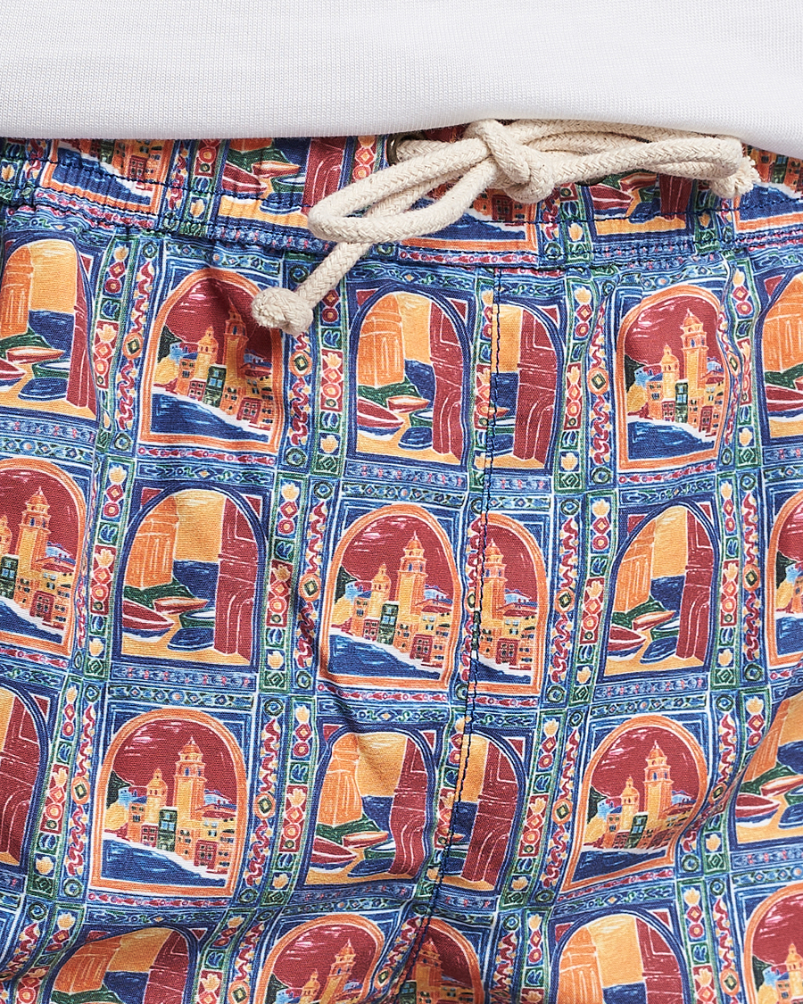 Herre | Badeshorts | Ripa Ripa | Printed Swimshorts Orange/Light Blue