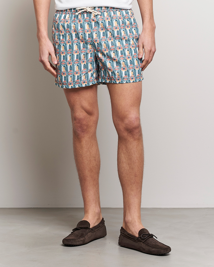 Herre | Badeshorts | Ripa Ripa | Printed Swimshorts Green