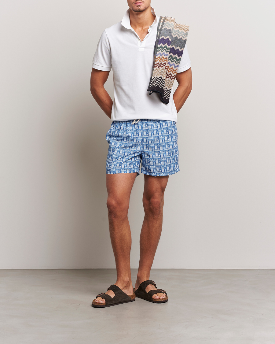 Herre | Badeshorts | Ripa Ripa | Printed Swimshorts Blue