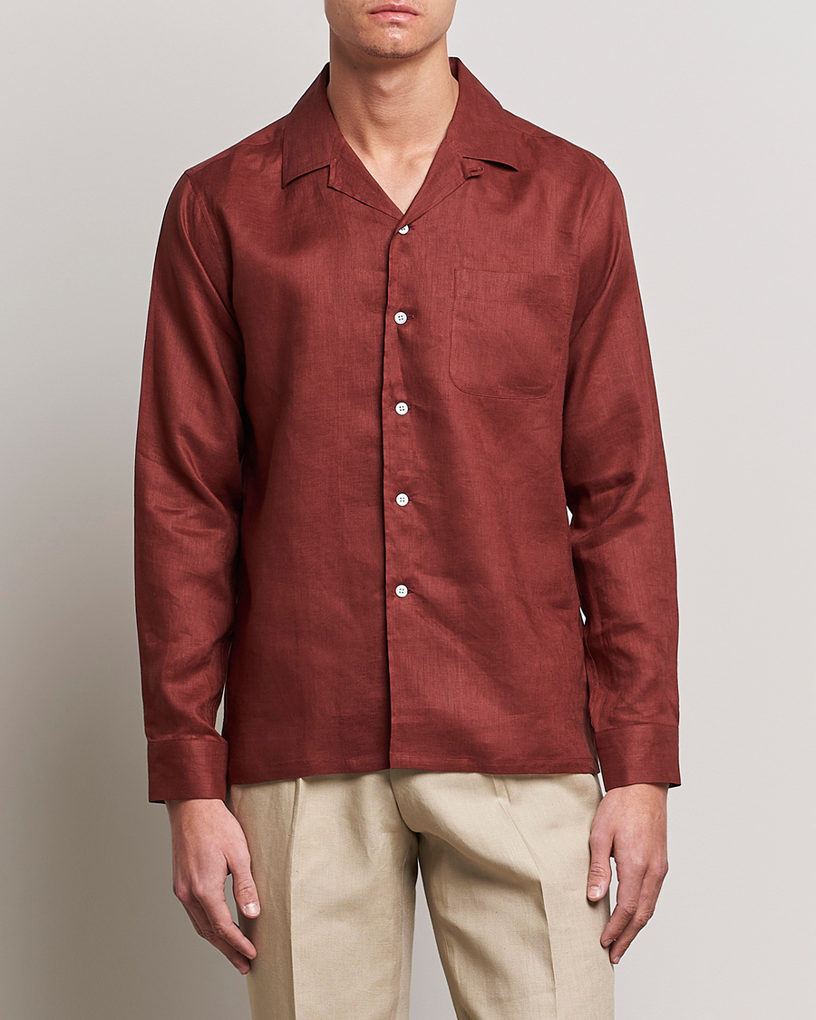 Herre | Beams F | Beams F | Relaxed Linen Shirt Brick
