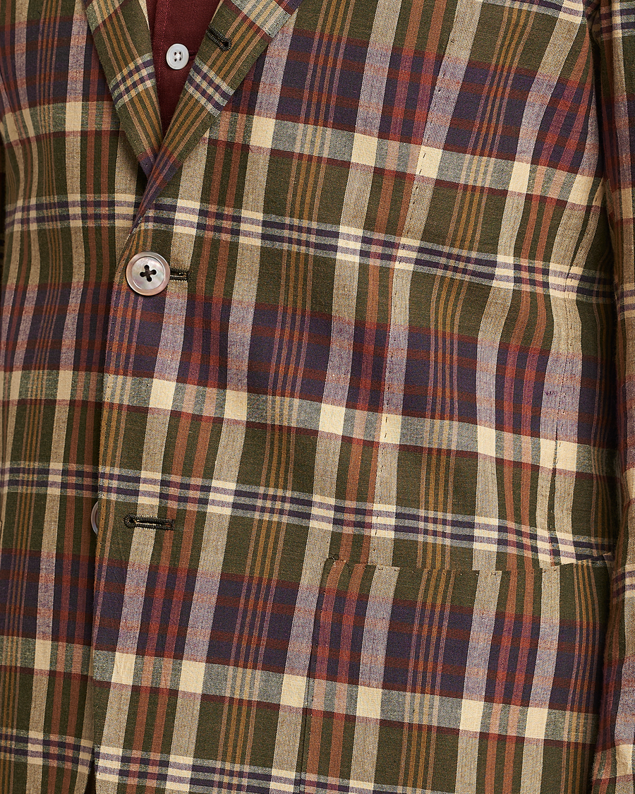 Herre | Dressjakker | Beams F | Patch Pocket Blazer Dark Brown Madras