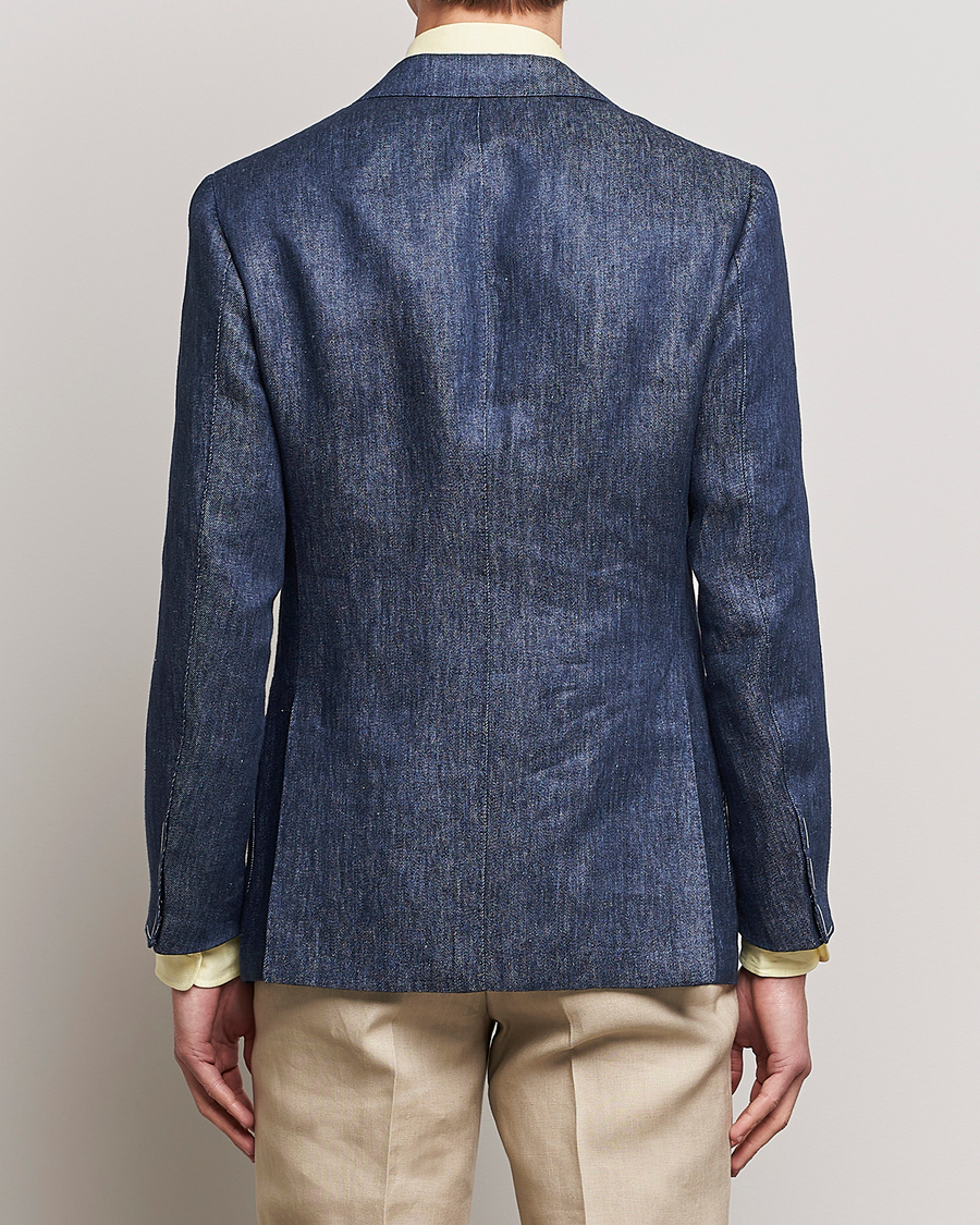 Herre | Dressjakker | Beams F | Patch Pocket Linen Blazer Indigo